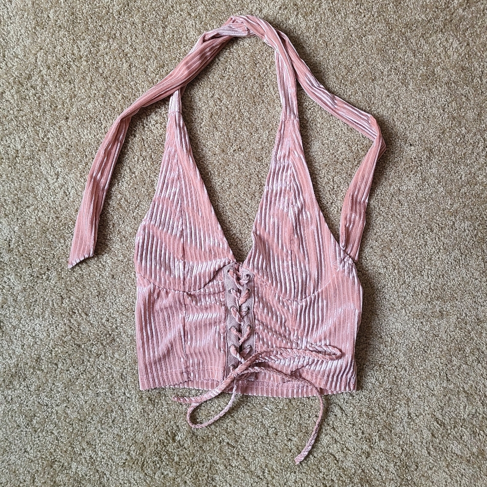 velvet halter top